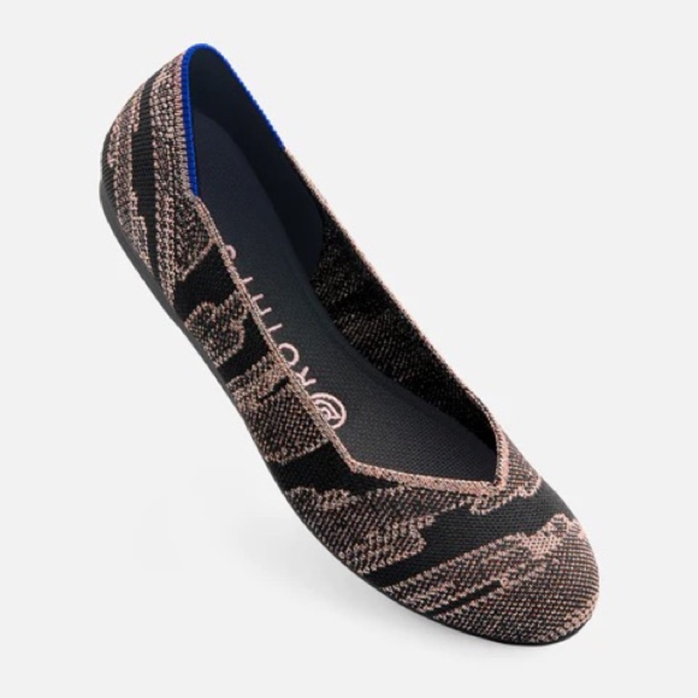 Rothy’s Golden Shimmer Round Toe Ballet Flats